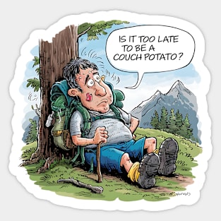 Hiker Couch Potato funny hiking and camping Sticker
